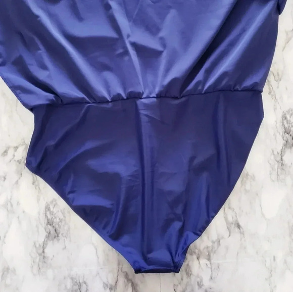 Island Escape Skirtini Skirt Swimwear Navy Blue Built-In Brief Size 18 W - Picture 4 of 8